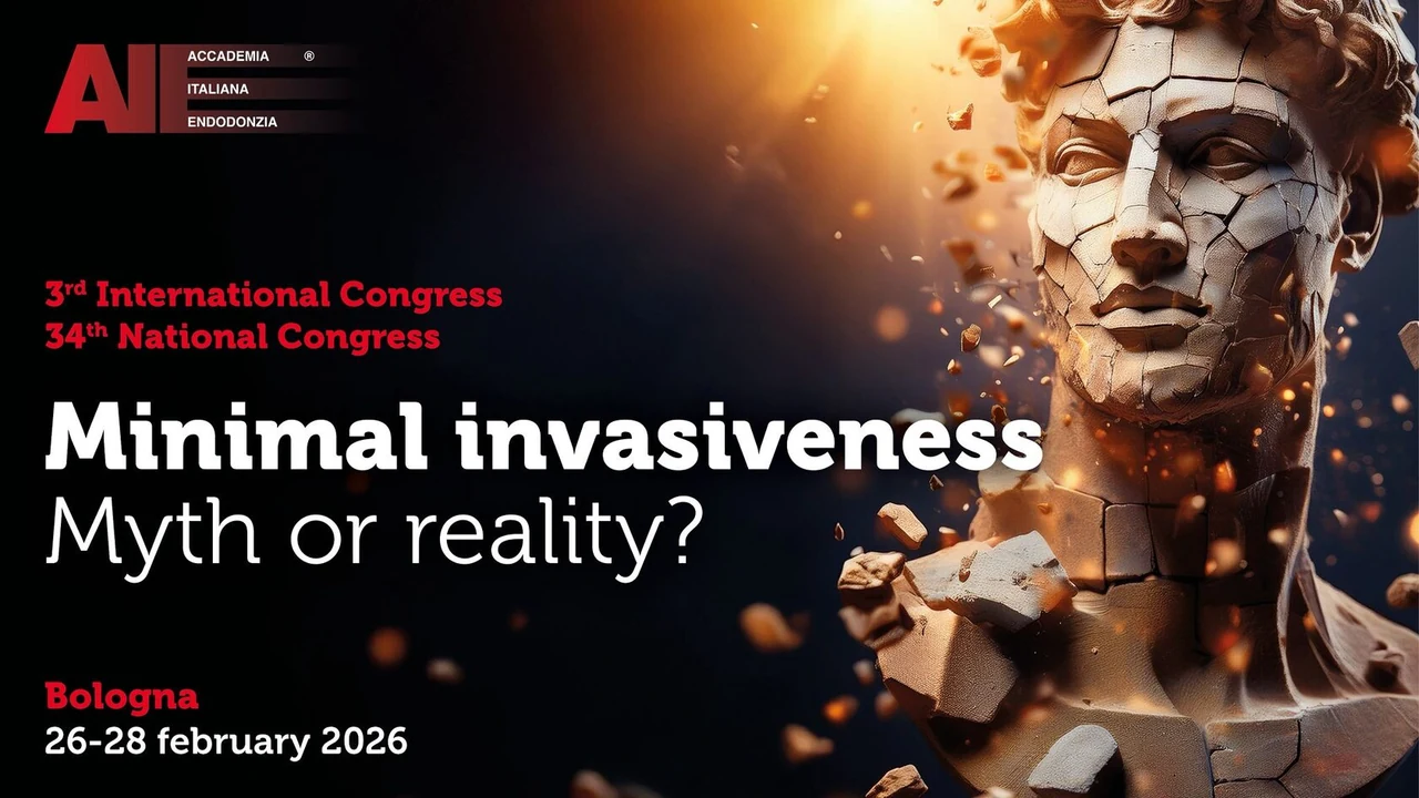 Original AIE congress poster: Minimal invasiveness. Myth or reality? Bologna, 26–28 February 2026